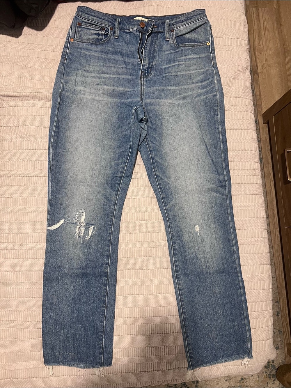 Madewell Light Wash Distressed Ankle Jeans